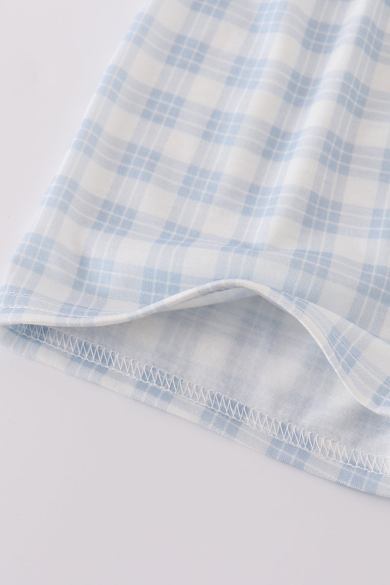Blue plaid he is risen embroidery set