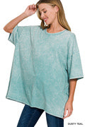 Teal zenana oversized tee