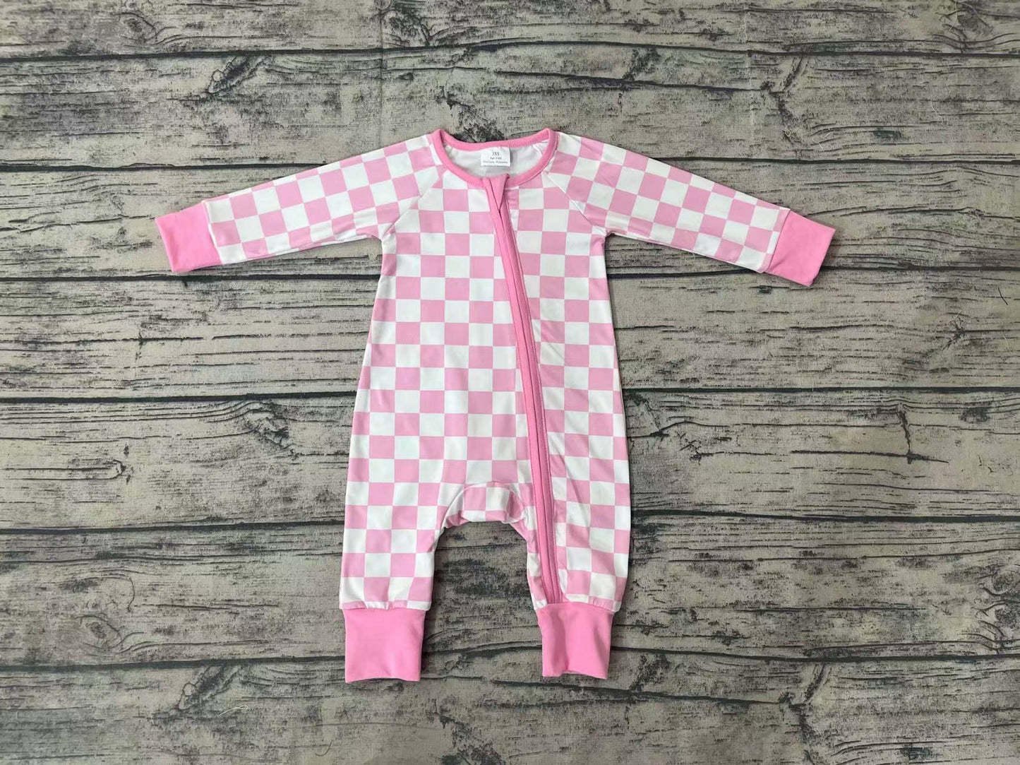 Checkered print zippy pajama