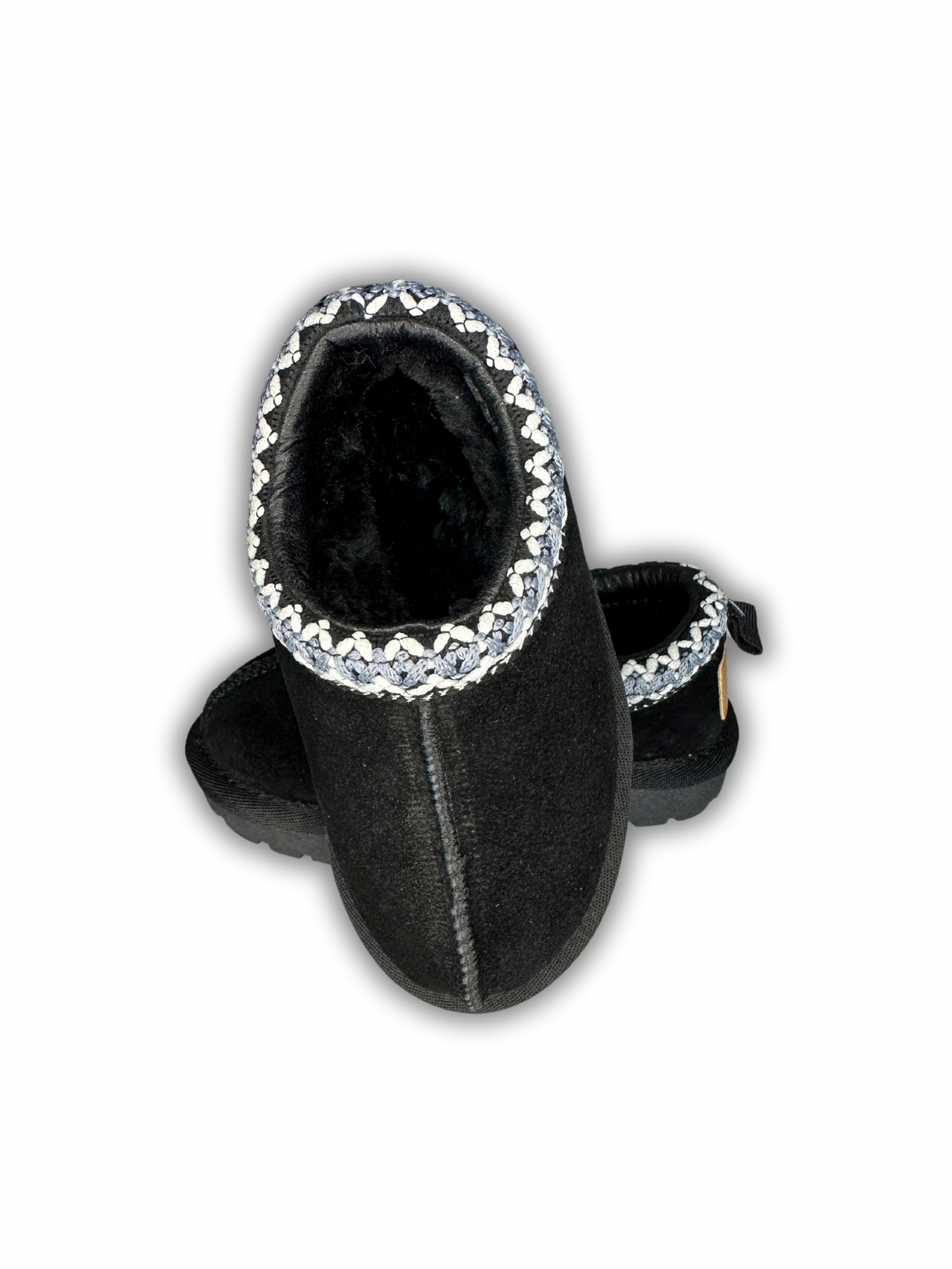 Fur lined slip on booties