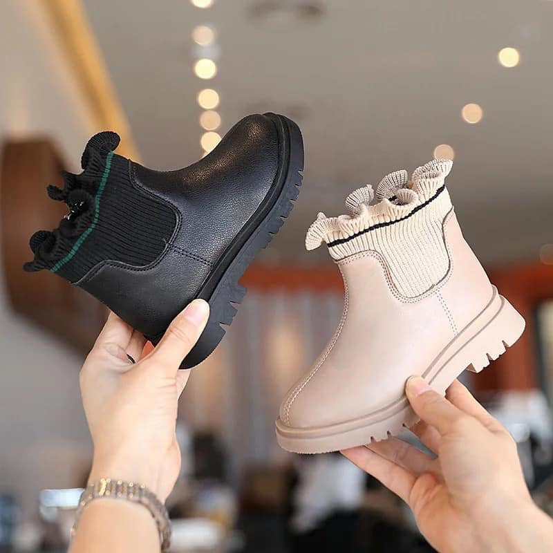 Ruffle Boot With Side Zipper