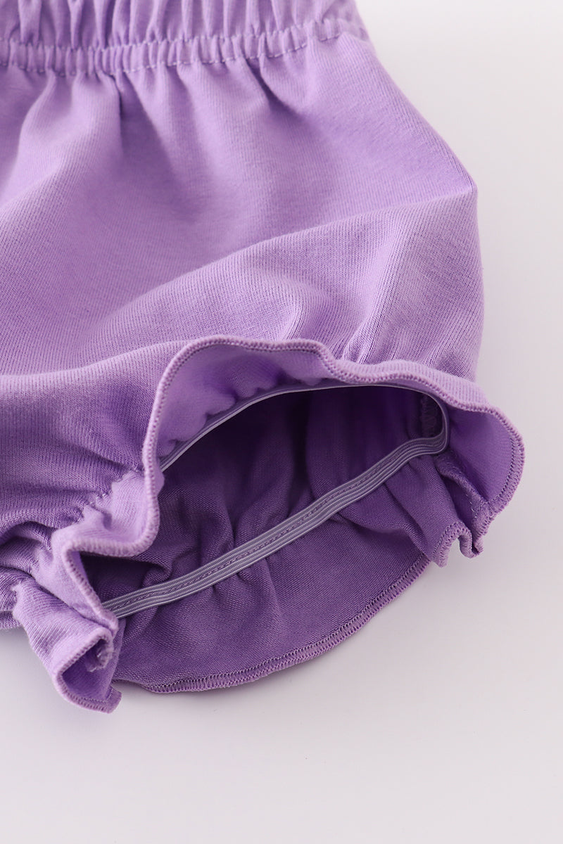 Purple floral lace bloomer set