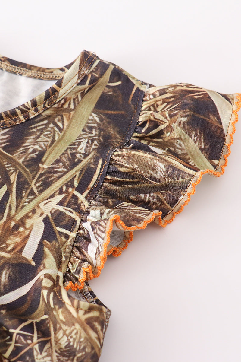 Camouflage ruffle bloomer set