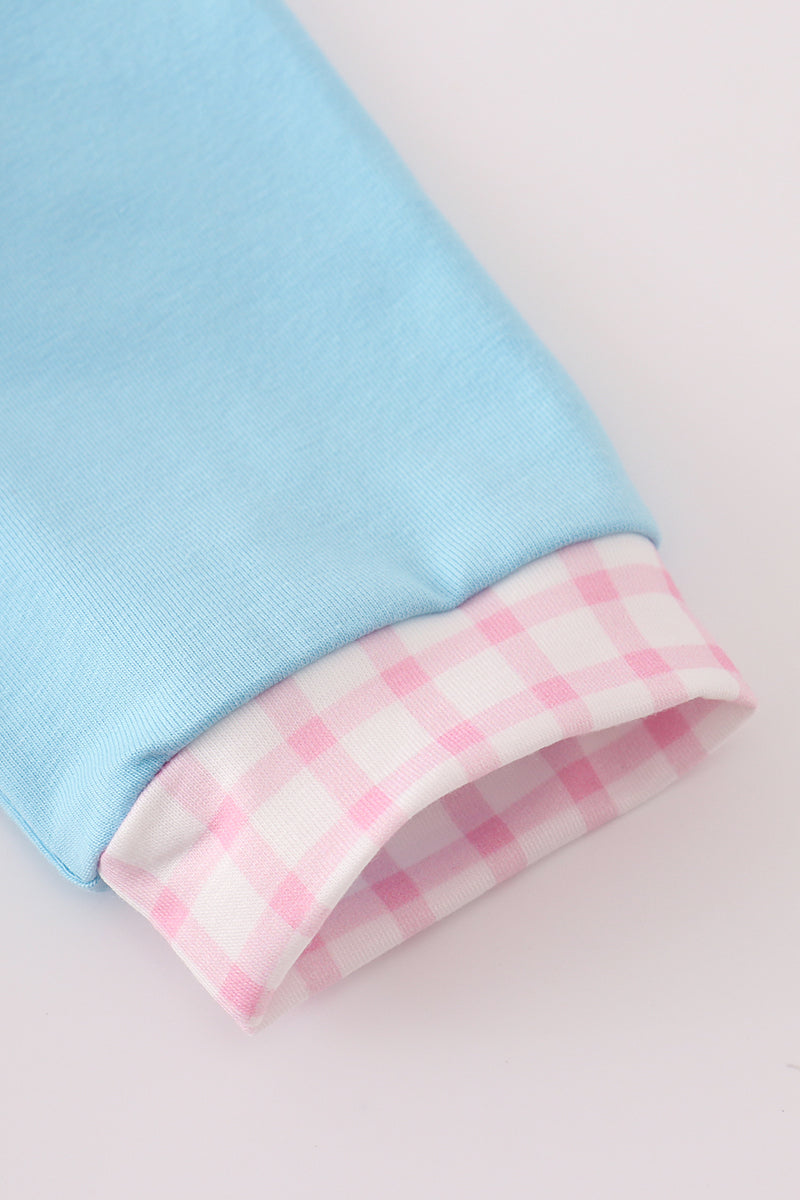 Blue Noah's Ark applique ruffle bloomer set