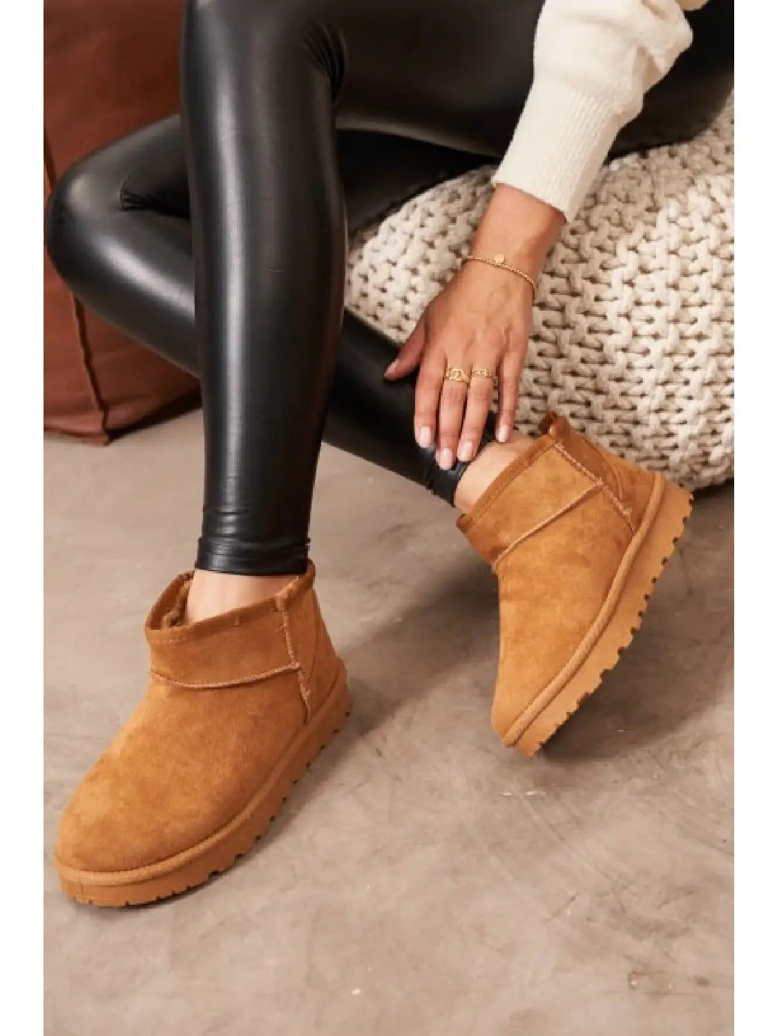 Camel Faux Suede Ankle Boots for Mama