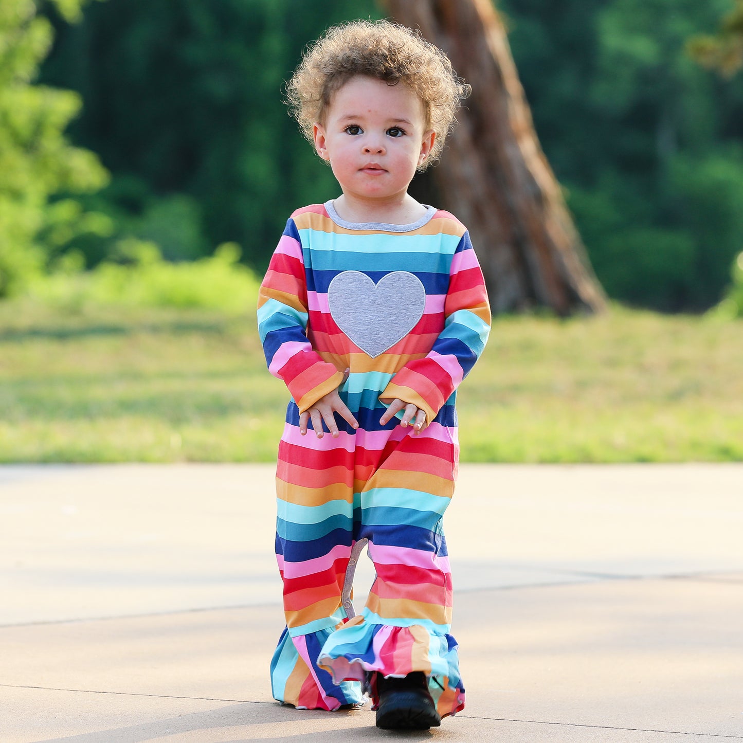 BUNDLE AnnLoren Baby Girls Boutique Rainbow Hearts Cotton Romper SAVE 10%