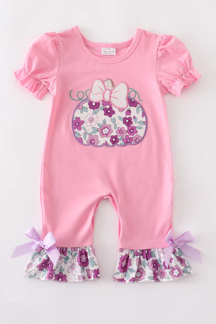 Pink pumpkin romper