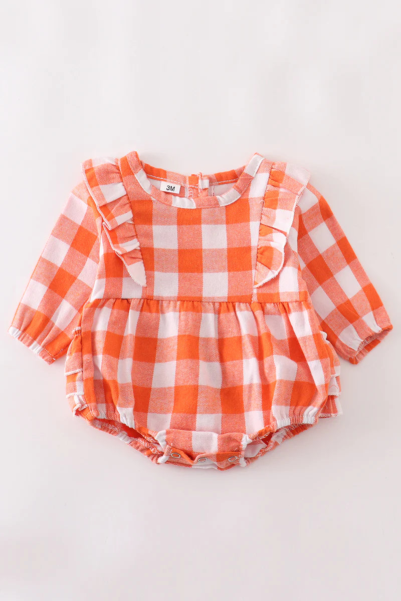 Plaid ruffle baby bubble