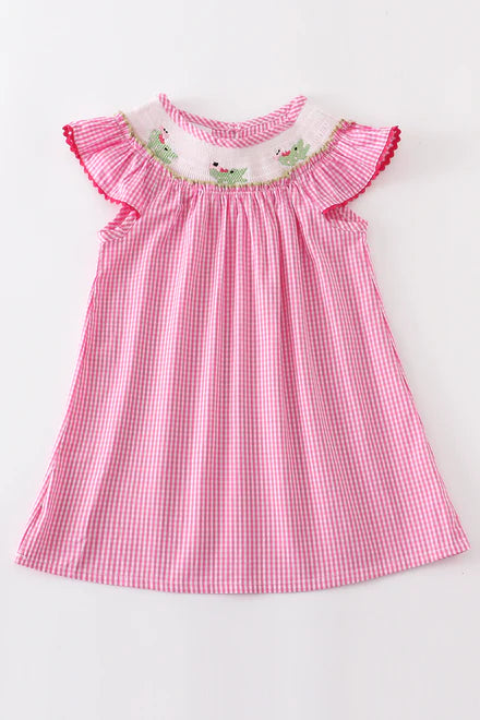 Alligator smocked dress