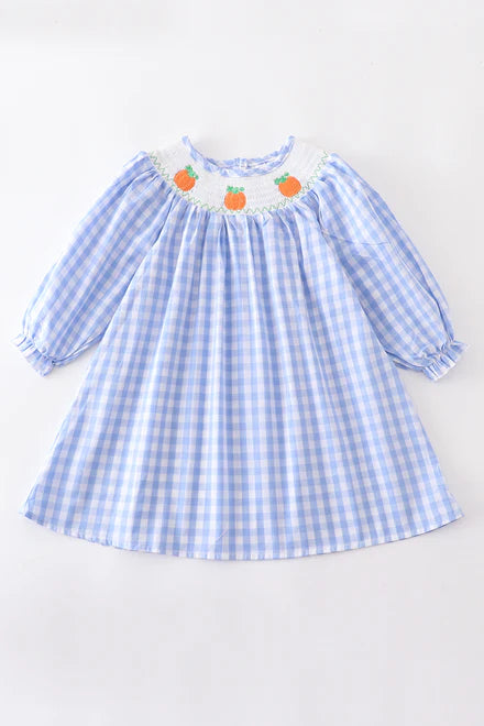 Halloween plaid smocked dress