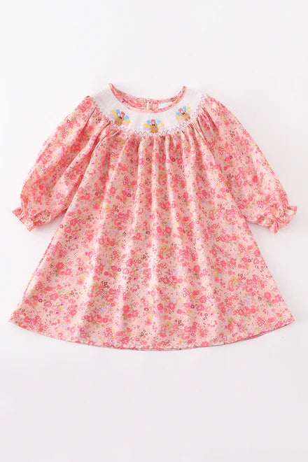 Turkey smocked pink dress