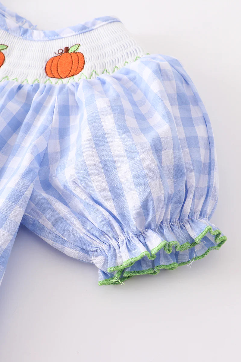 Pumpkin Plaid smocked dress