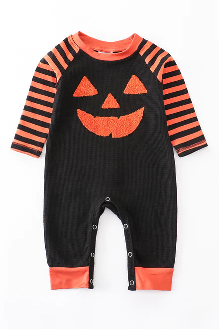 Halloween striped boy romper