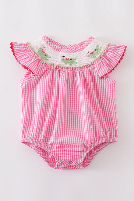 Alligator smocked bubble