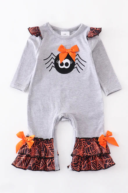 Halloween spider ruffle romper