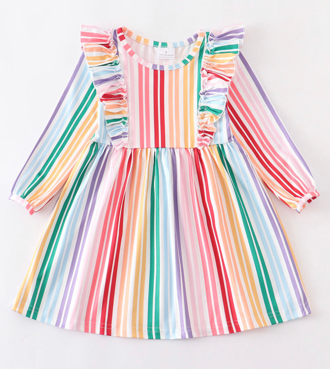Rainbow striped dress