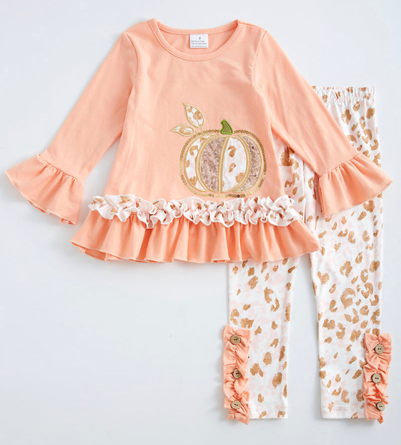Coral sequin pumpkin set