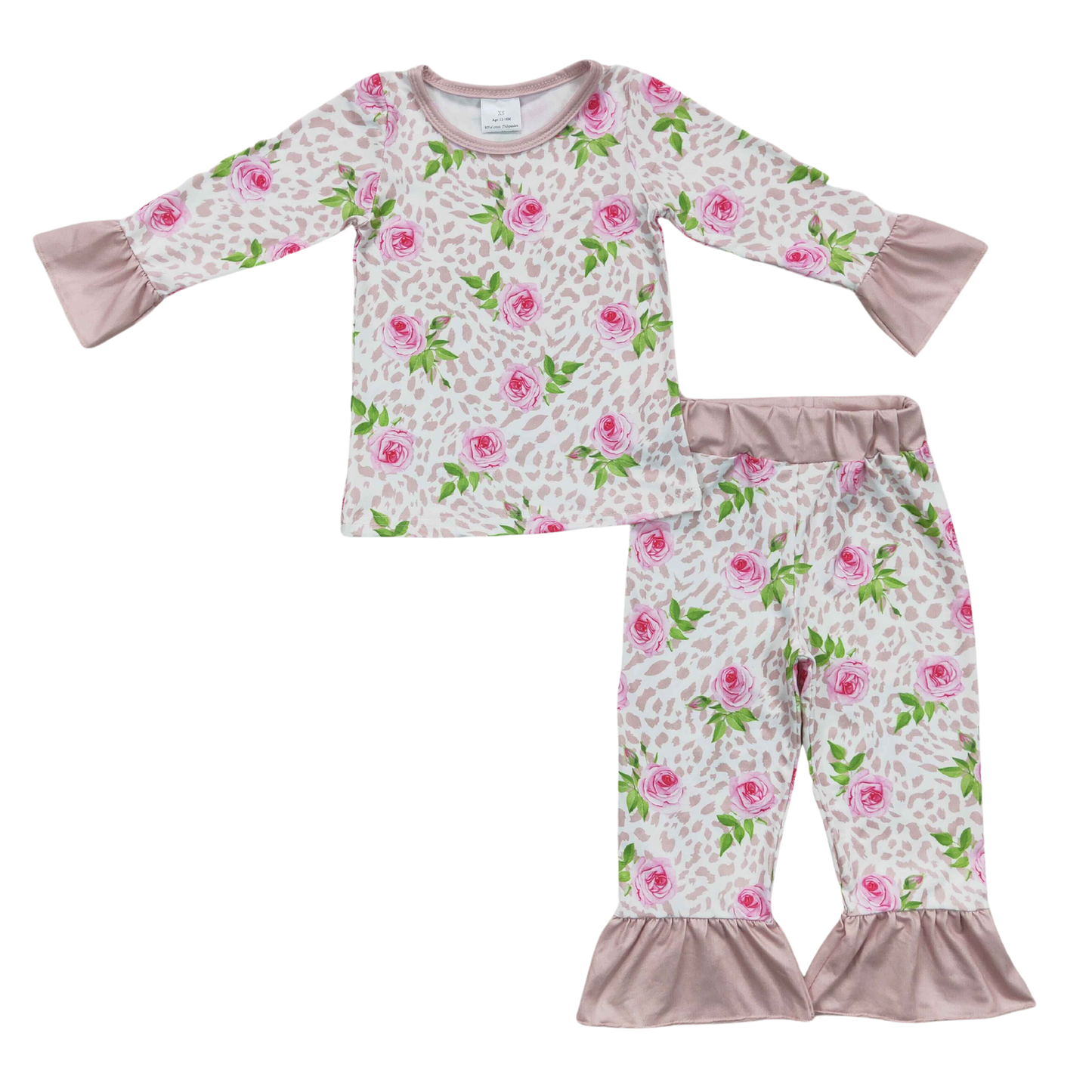 Animal print ruffle pajamas