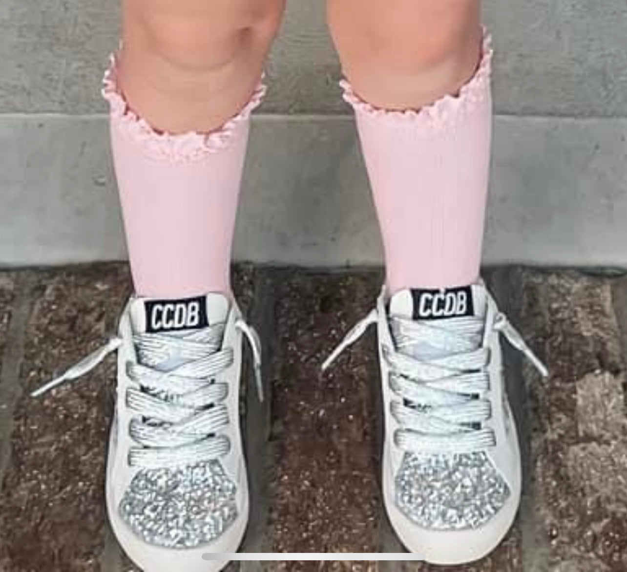 Silver sparkle kids sneaker