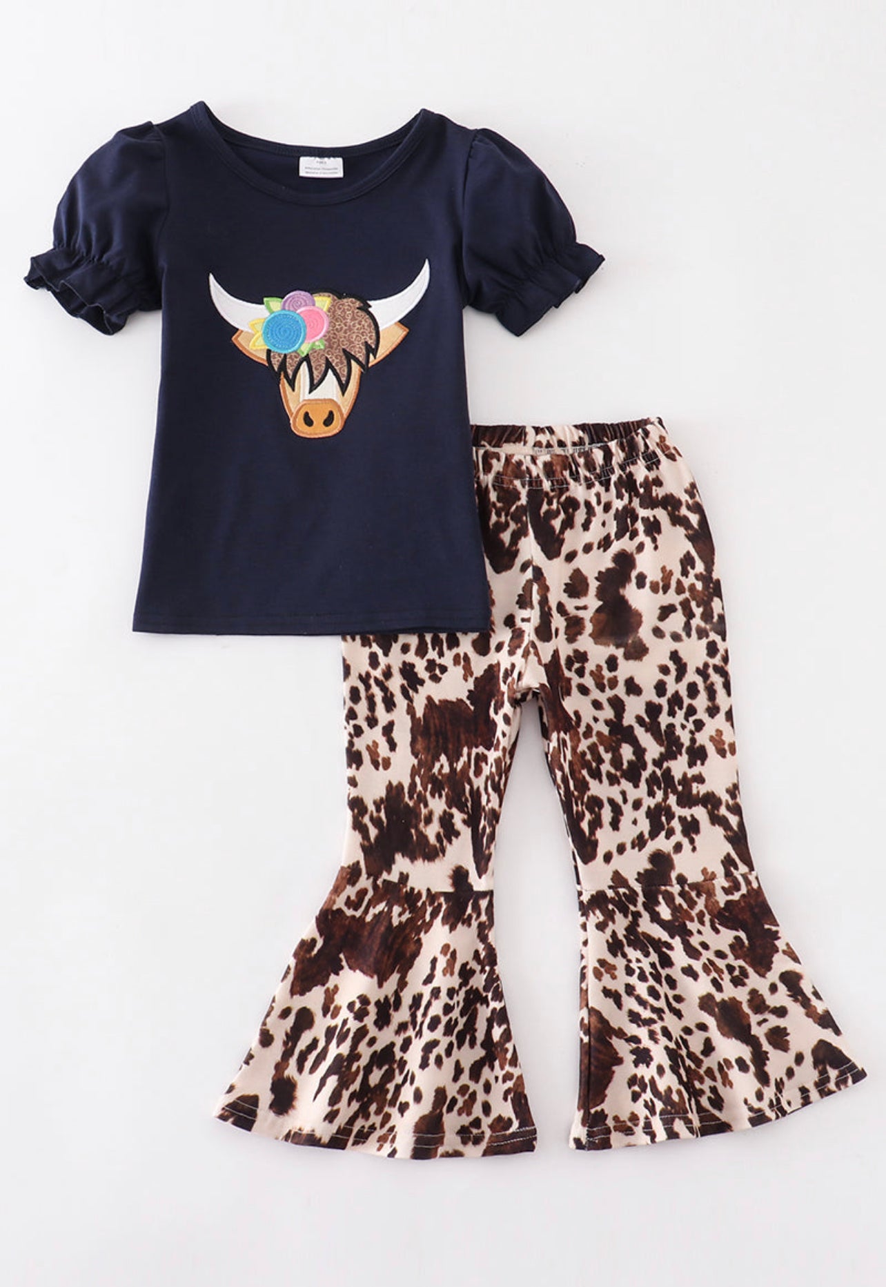 Highland cow appliqué set