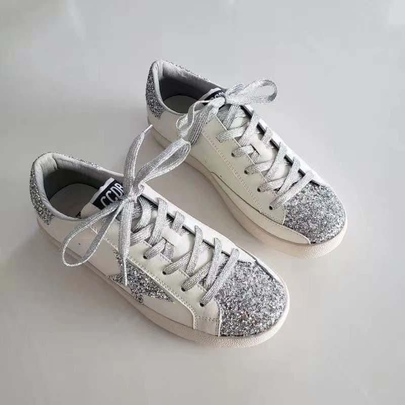 Matching mama silver sneaker