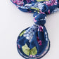 Navy floral print bamboo baby gown