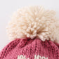 Pink BE MINE knit beanie pom pom hat