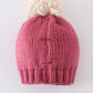 Pink BE MINE knit beanie pom pom hat