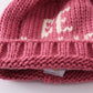 Pink BE MINE knit beanie pom pom hat