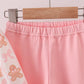 Pink gingerbread embroidery ruffle set