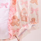 Pink gingerbread embroidery ruffle bubble
