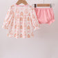 Pink gingerbread embroidery ruffle bloomer set