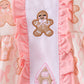 Pink gingerbread embroidery ruffle bloomer set