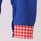 Blue character embroidery romper