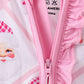 Pink santa claus bamboo ruffle zipper romper
