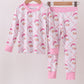 Pink santa claus bamboo pajamas set