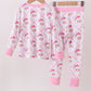 Pink santa claus bamboo pajamas set