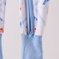 Blue santa claus bamboo zipper romper