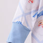 Blue santa claus bamboo zipper romper