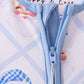 Blue santa claus bamboo zipper romper