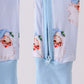 Blue santa bamboo pajama zipper romper