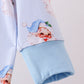 Blue santa bamboo pajama zipper romper
