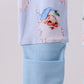 Blue santa bamboo pajama zipper romper
