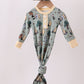 Green character bamboo 2pc gown
