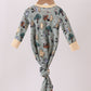 Green character bamboo 2pc gown