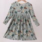Green character bamboo dress