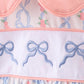 Pink floral bow embroidery set