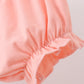 Pink floral bow embroidery bloomer set
