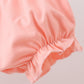 Pink floral bow embroidery bloomer set