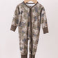 Camouflage bamboo zipper romper